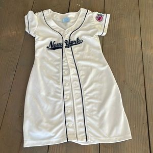 Steve & Barry's White Baseball-Style Dress with Navy Trim